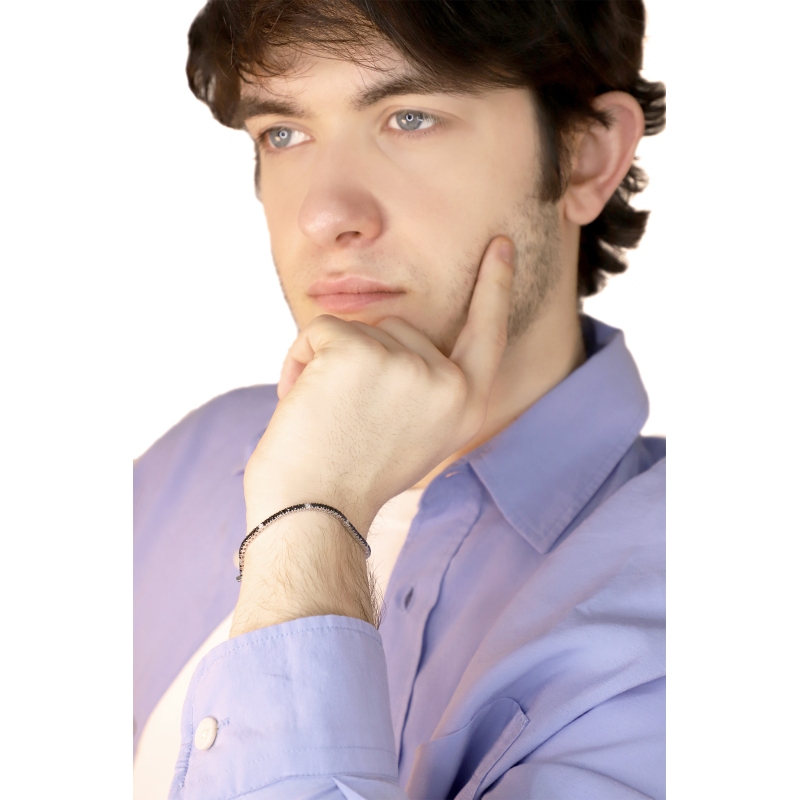 Tennisarmband Weissgold Diamanten schwarz weiß