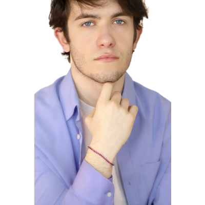 18K Weißgold Rubin Tennisarmband 3,10 mm