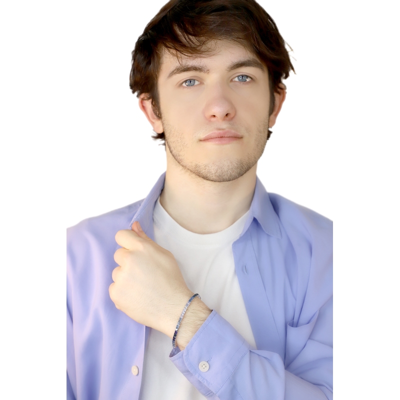 Saphir blau Tennisarmband Weißgold 18K Saphir blau Tennisarmband Weißgold 18K