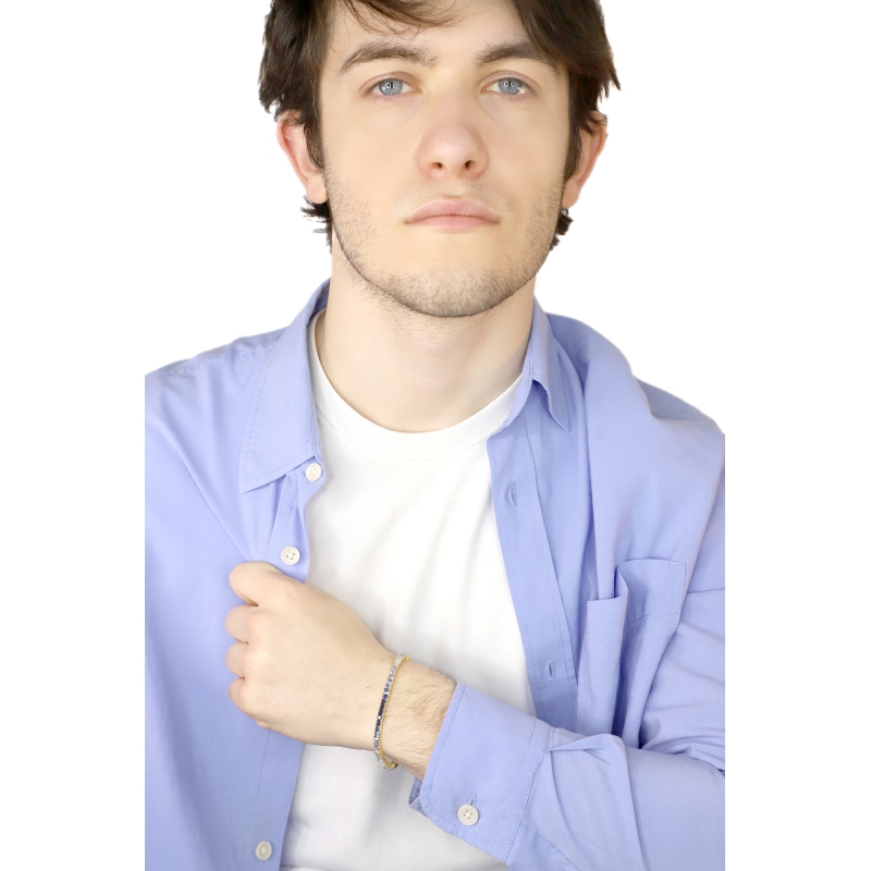 Tennisarmband aus Gelbgold 18K mit blauen Saphiren  Tennisarmband aus Gelbgold 18K mit blauen Saphiren