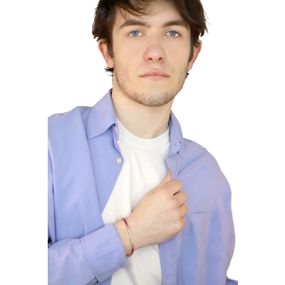 Saphir Rosa Tennisarmband aus Gelbgold 18K