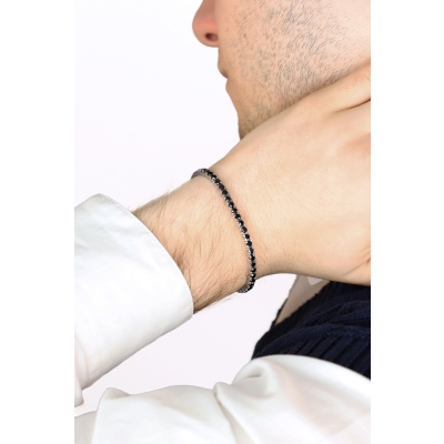 Weißgold 18K Tennisarmband mit schwarzen Diamanten 