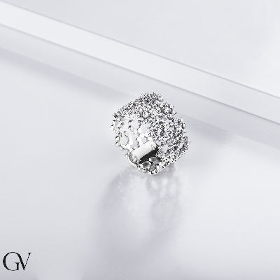 Bandring aus Weißgold 18k mit Brillanten 