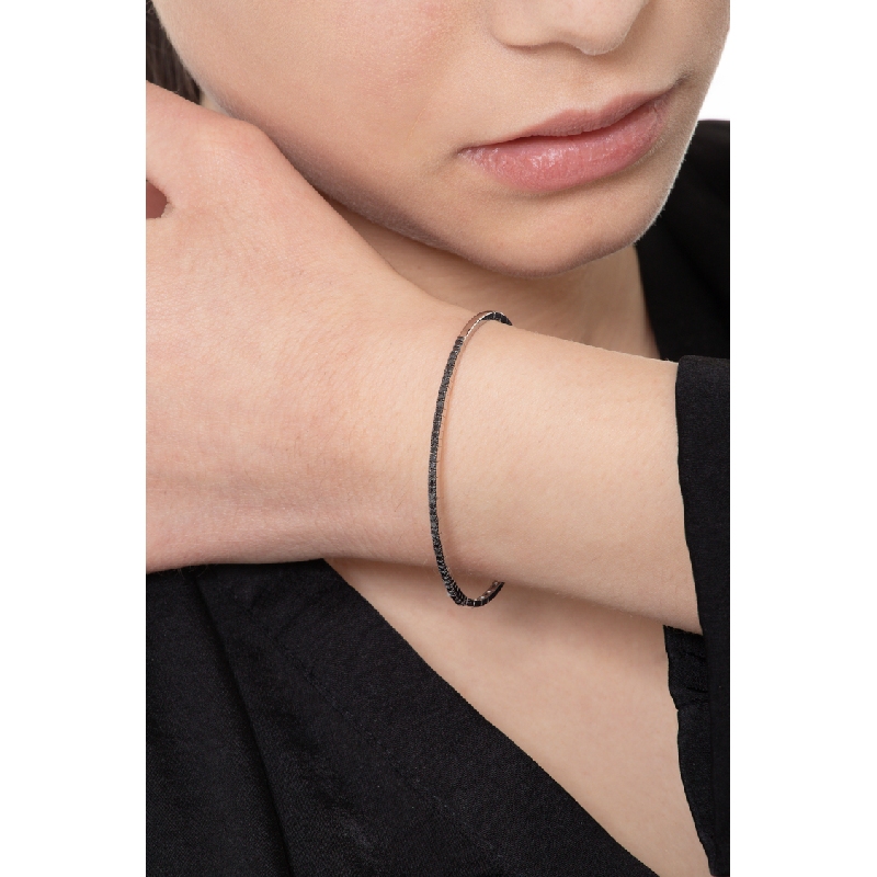 Armreif Weißgold mit schwarzen Diamanten