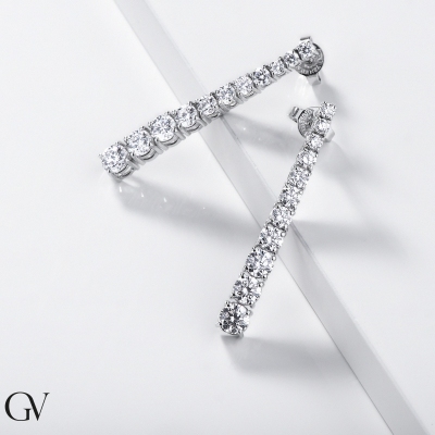 Hängende Ohrringe mit Diamanten aus 18K Weißgold