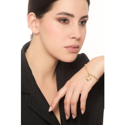 Damenarmband aus Gelbgold mit Herzanhänger