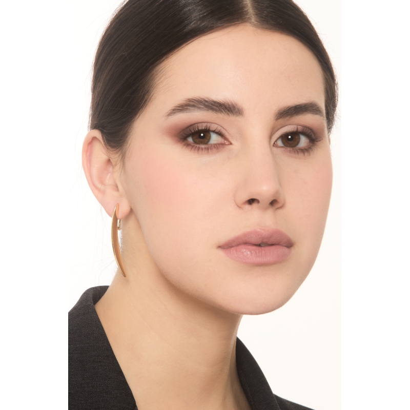 18K Gelbgold glänzende und satinierte Ohrhänger  18K Gelbgold glänzende und satinierte Ohrhänger