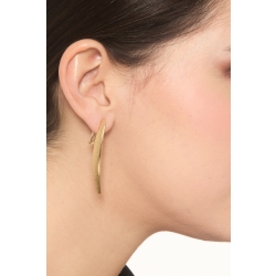 18K Gelbgold glänzende und satinierte Ohrhänger  2