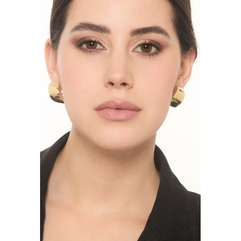 18K Gelbgold ausgefallene reckteckige Ohrstecker