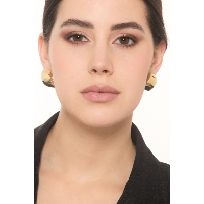 18K Gelbgold ausgefallene reckteckige Ohrstecker