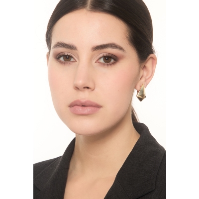 Glänzende geometrische Ohrringe aus 18K Gelbgold