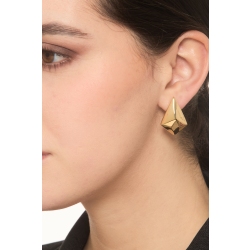 Glänzende geometrische Ohrringe aus 18K Gelbgold 2