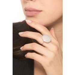Runder Pavé-Ring mit Diamanten aus 18K Weißgold 2
