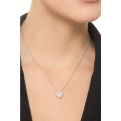 Halskette 18K Weißgold mit Herzanhänger aus Diamanten  2