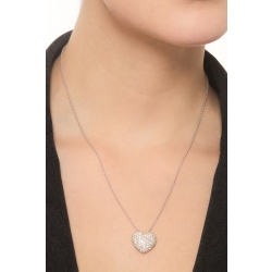 Damenkette aus 750er Weißgold mit Herz aus Diamanten 2