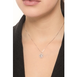 Weißgold 750 Damenkette mit Herz aus Aquamarin und Diamanten 2