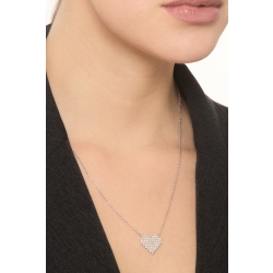 Halskette aus 750 Weißgold mit Pixel Herz-Anhänger aus Diamanten 2