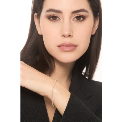 Tennisarmband aus Gelbgold 18k mit Diamanten