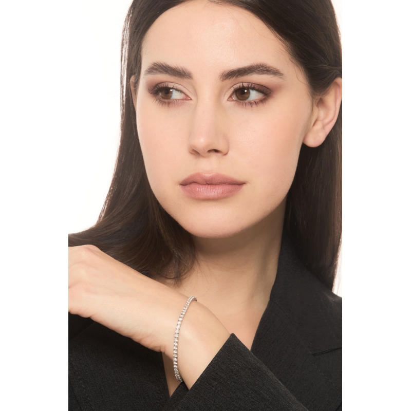 Weißgold Tennisarmband mit Diamanten
