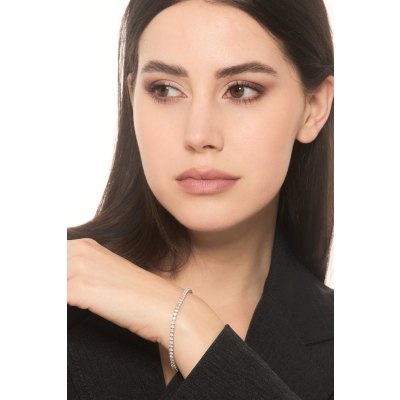 Weißgold Tennisarmband mit Diamanten
