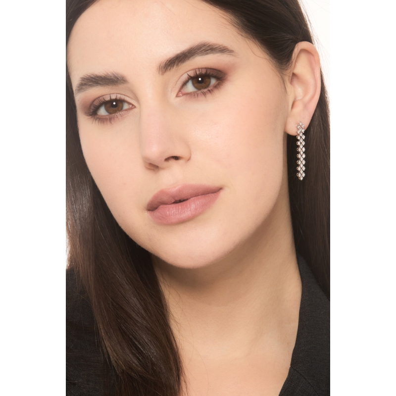 Weißgold 750 Ohrhänger mit Diamanten  Weißgold 750 Ohrhänger mit Diamanten