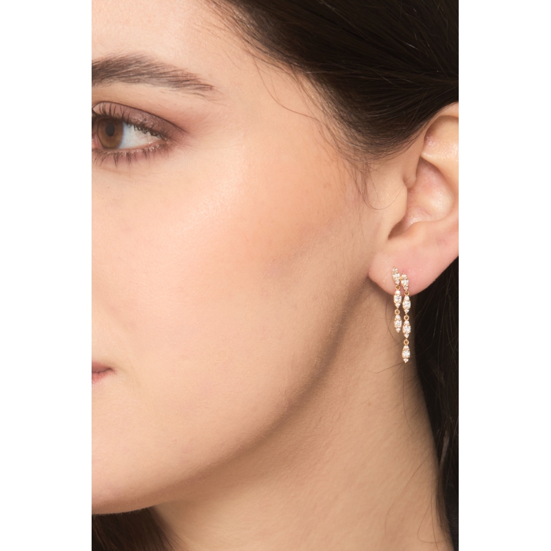 Roségold 18K Ohrhänger mit Brillanten  Roségold 18K Ohrhänger mit Brillanten