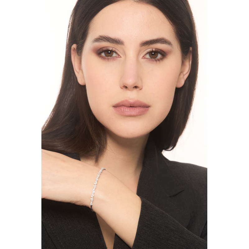 Weißgold 18K Armreif mit Brillanten 