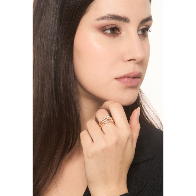 Bandring aus 750er Roségold mit Diamanten Bandring aus 750er Roségold mit Diamanten