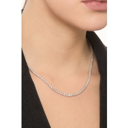 Weißgold 750 Tennis Kette mit Diamanten  2