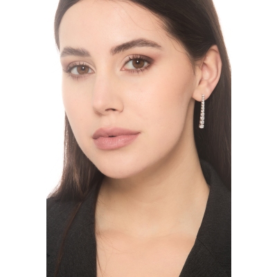 Hängende Ohrringe mit Diamanten aus 18K Weißgold