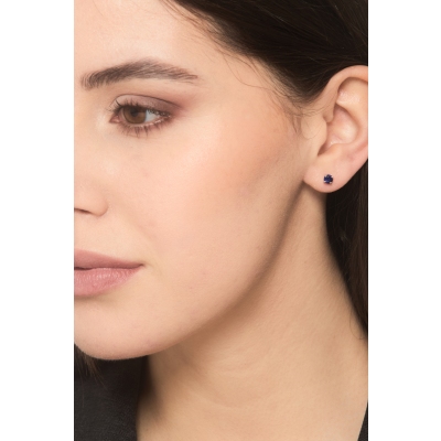Weißgold 18K Ohrstecker mit blauen Saphiren 