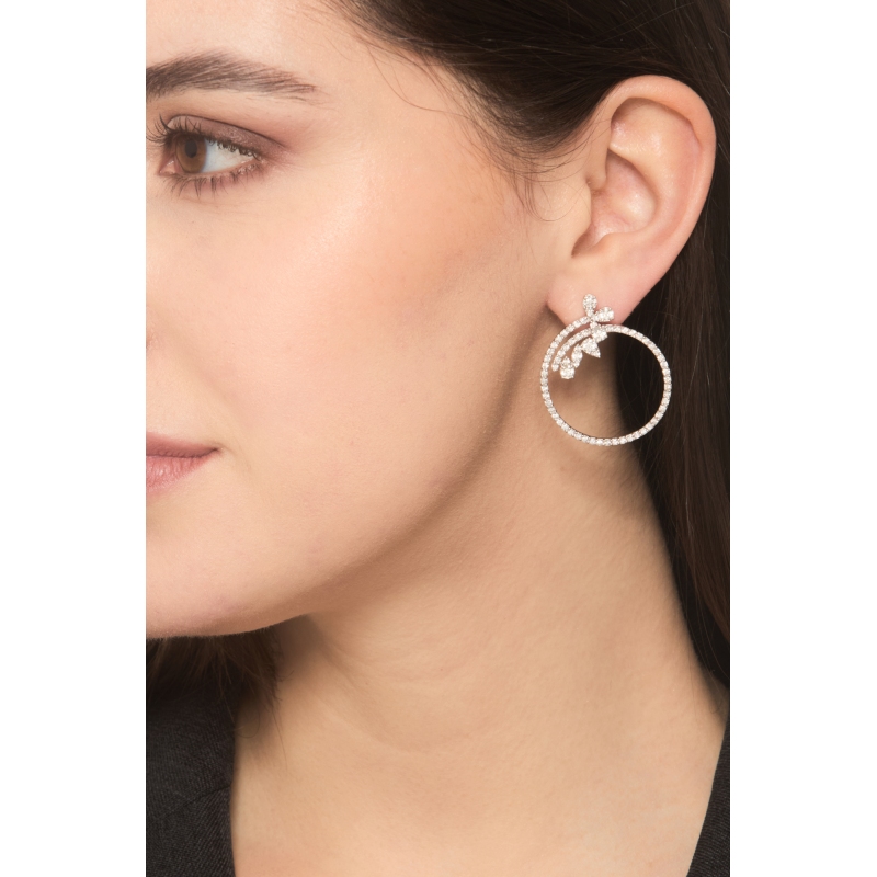 Diamant Creolen Weißgold 750 Damen  Diamant Creolen Weißgold 750 Damen