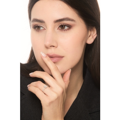 Ring mit Diamant Smaragdschliff 1 kt GIA aus Weißgold 18K