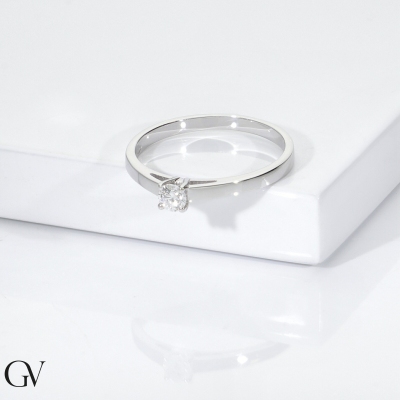 Diamantring Weißgold 18K 0.15 kt