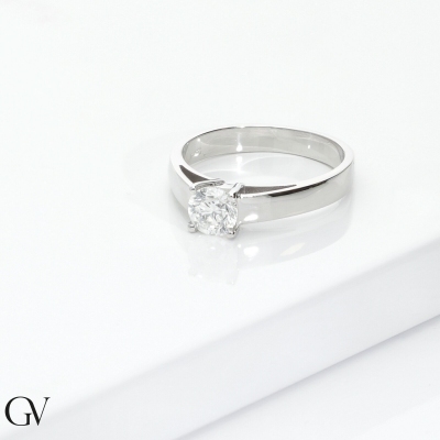Weißgold 18K Antragsring mit Diamant 0.70 kt