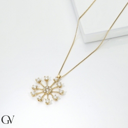18K Gelbgold Kette mit Feuerwerksanhänger aus Diamanten 2