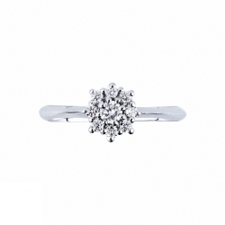 Blumenring aus 18k Weißgold mit Diamanten  2