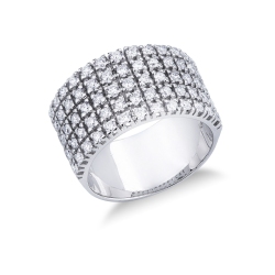 Bandring aus 18K Weißgold mit 5 Reihen von Diamanten