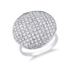 Runder Pavé-Ring mit Diamanten aus 18K Weißgold