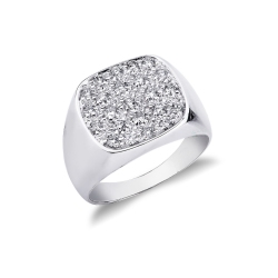 Diamantring Weißgold 750 Siegelring