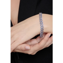 Damenarmband aus 18 Karat Weißgold mit blauen Saphiren  2