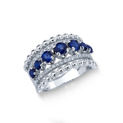 Saphir Diamant Ring Damen Weißgold