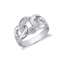 Iced Out Ring mit 0,15 Karat Diamanten Weißgold 750