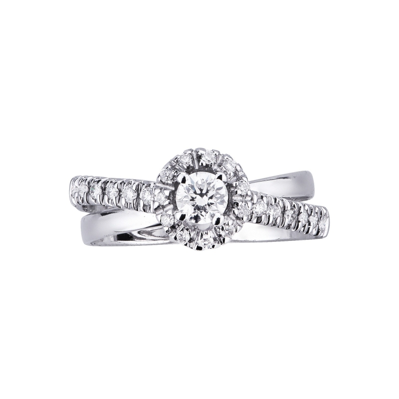 Bandring Weißgold mit Diamanten Damenring  Bandring Weißgold mit Diamanten Damenring
