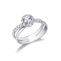 Bandring Weißgold mit Diamanten Damenring