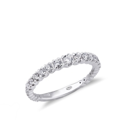 Halb Memoire Ring 18K Weißgold mit Diamanten