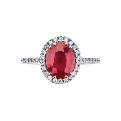 Rubin Ring Weißgold  2