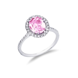 Saphir rosa Weissgold Ring mit Diamanten