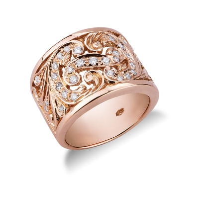 Bandring mit Diamanten aus Roségold 18K