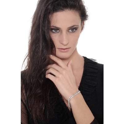 750er Weißgold Armband Herren mit Diamanten